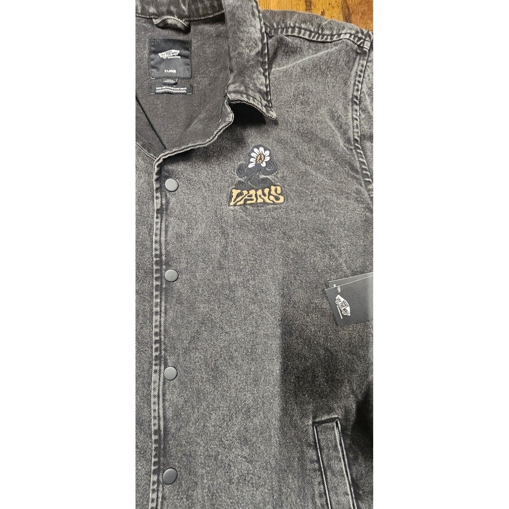 Vans Off The Wall Torrey Black Washed Denim Skate Jacket Size Extra Large NWT - Picture 3 of 8